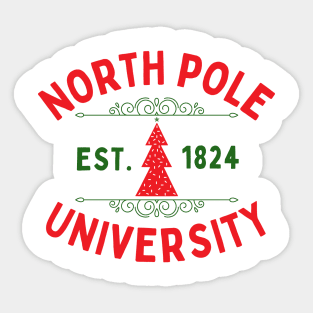 North Pole University Sticker